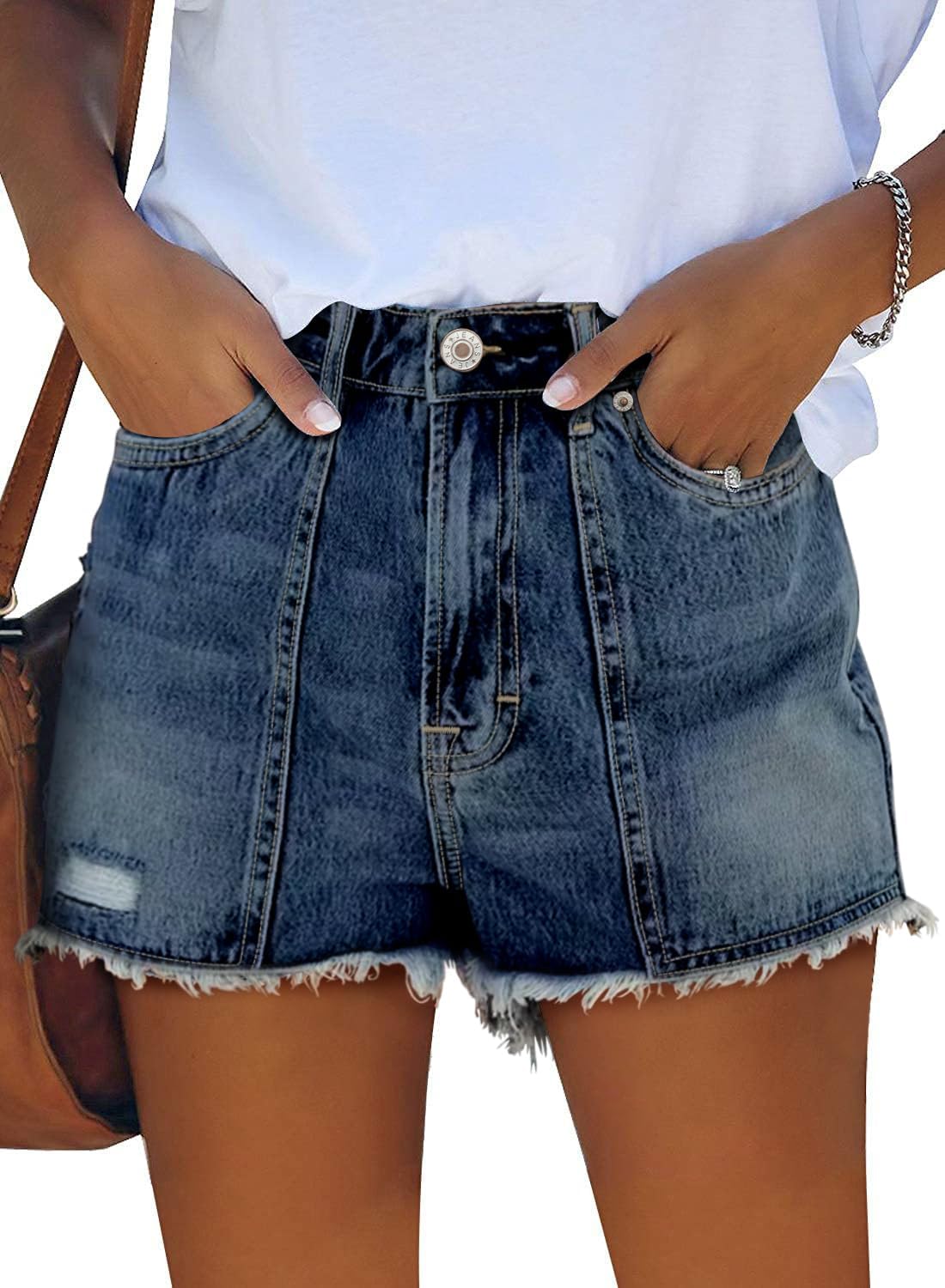 onlypuff Women's Denim Jean Short Ripped High Waist Cut Off