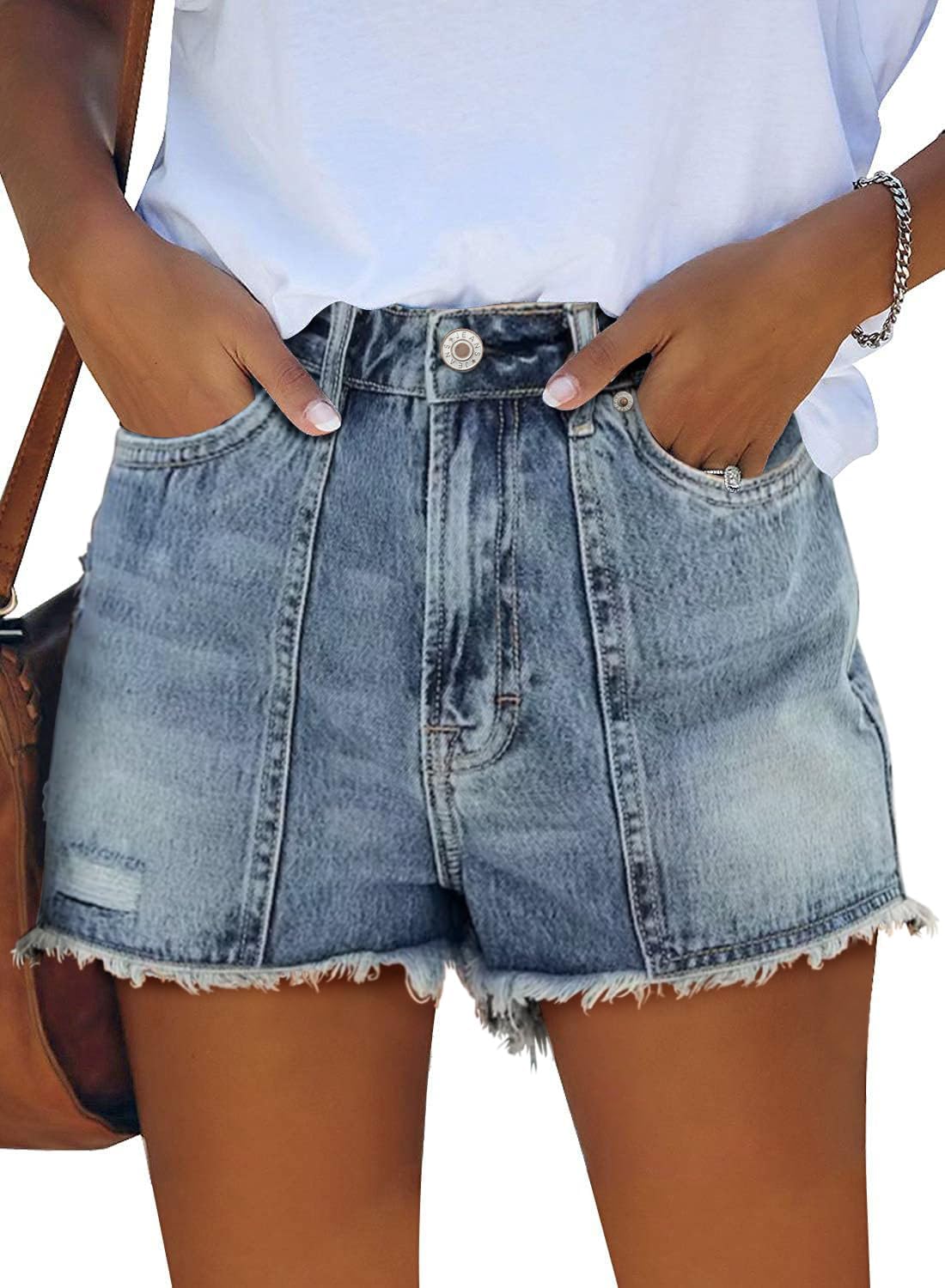 onlypuff Women's Denim Jean Short Ripped High Waist Cut Off