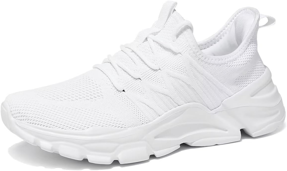 Srenket Men's Running Shoes, Non Slip, Breathable, Lightweight Fashion Sneakers, Slip Resistant Athletic Sports Walking Gym Work Shoes