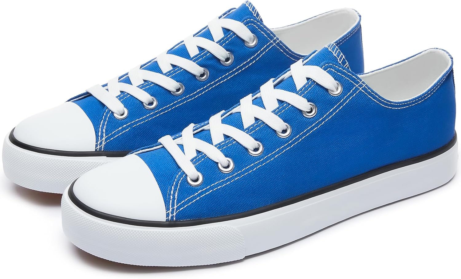 yageyan Men Canvas Low top Shoes Classic Casual Sneakers Black and White Fashion Shoes