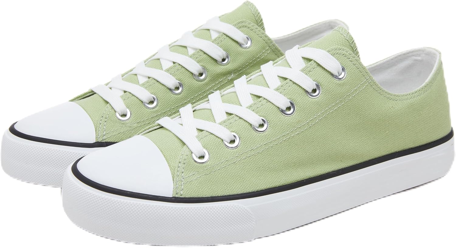 yageyan Men Canvas Low top Shoes Classic Casual Sneakers Black and White Fashion Shoes